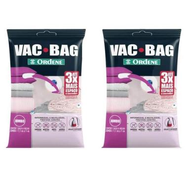 Imagem de Kit 2 Vac Bag Jumbo Ordene 110x100cm Saco a Vácuo Plástico E