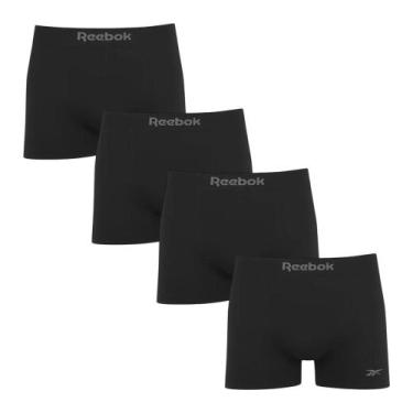 Imagem de Kit 4 Cuecas Boxer Reebok Sem Costura Masculina - Preto GG, Preto, GG