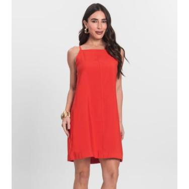 Imagem de Vestido Feminino Decote Quadrado Endless Laranja, G, Laranja