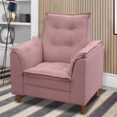 Imagem de Poltrona De Amamentação Manoella ISA ESTOFADOS Cor:Preto, Rose