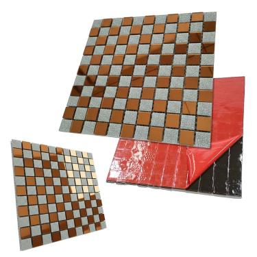 Imagem de Pastilha De Vidro Adesiva Para Parede Cozinha Banheiro Lavabo Sala Decorativa Moderna Requintado Reforma Aplicacao Facil