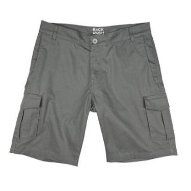 Imagem de Bermuda Passeio Back Wash Cargo Sarja Cinza-Masculino
