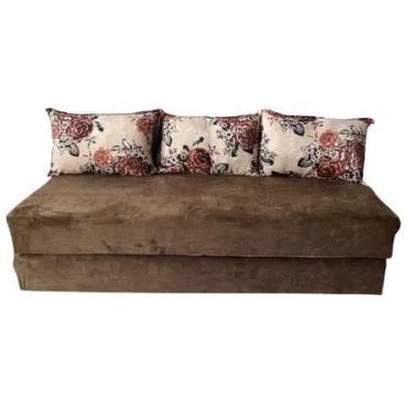Imagem de Sofá Cama Multiuso Marrom Floral - MULTI MÓVEIS