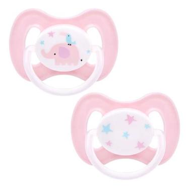 Imagem de Kit Chupeta Buba Comfort Fase 2 Elefante e Estrela Rosa