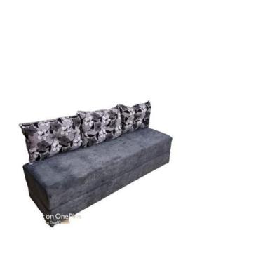 Imagem de Sofá Cama Multiuso Cinza Floral - MULTI MÓVEIS