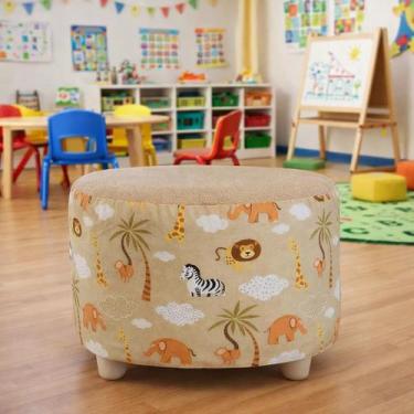 Imagem de Puff Infantil Safari Marrom Com 4 Pés Conforto, Estilo E D - puff pufe