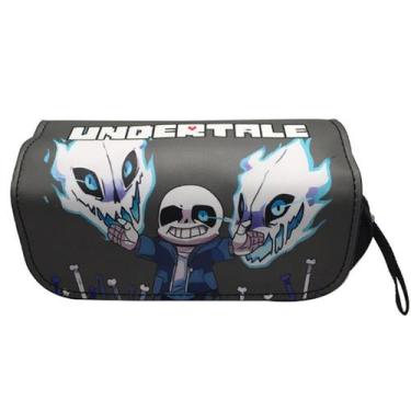 Imagem de Caixa de lápis Undertales Sans Bolsa de papelaria de grande capacidade