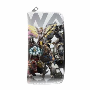 Imagem de Carteira Overwatch Anime Characters Slim Bifold em couro PU - Yiweisai
