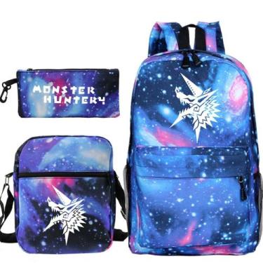 Imagem de Conjunto de mochilas Monsters Hunterys Satchel Anime School Bag - Yiwe
