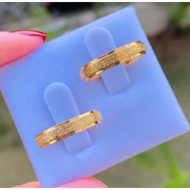 Imagem de PAR DE ALIANÇAS 3mm diamantada banh/18k casamento noivado - JC