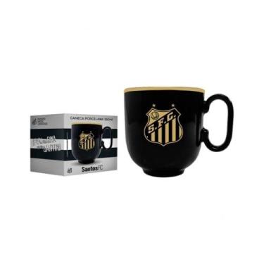 Imagem de Caneca Porcelana Preta 350ml Santos - Allmix