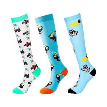 Imagem de Meias De Compressão Para Mulheres E Homens, 3 Pares, 20-30mmHg, Até O 