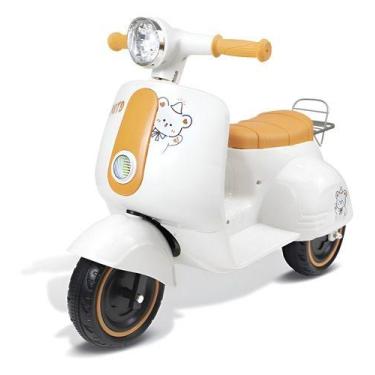 Imagem de Moto Elétrica Avespa Infantil Branco Triciclo Maral 6v