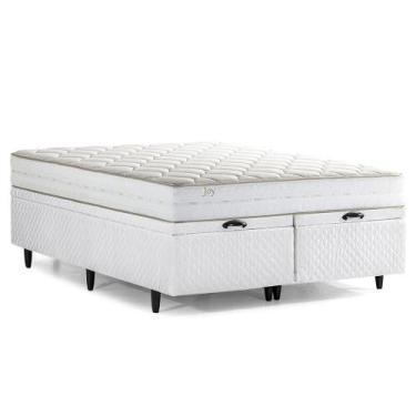 Imagem de Cama Box Baú Queen Herval Joy, Espuma Alto Suporte, 74x158x198 cm