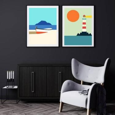 Imagem de Kit 2 Quadros Decorativos Marinha