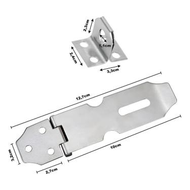Imagem de Dobradiça Porta Cadeado Trinco Aço Inox Ferramenta
