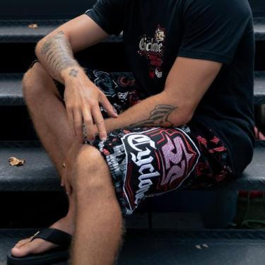 Imagem de Bermuda Cyclone Veludo Skull Joker, Preto, Vermelho, 3G