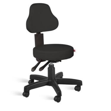 Imagem de Cadeira Mocho Encosto Alto Back System material sintético Preto - Idea