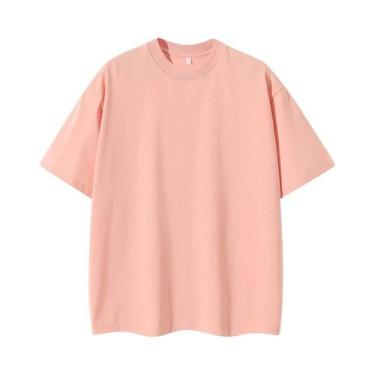 Imagem de Camiseta Masculina Oversized De Verão 260GSM Moda Coreana Manga Curta 