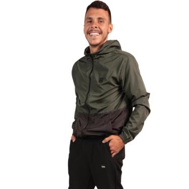 Imagem de Jaqueta Corta Vento Masculina Adulto Ultra Leve Dual Color Resistente à Água com Bolsos Laterais-Masculino