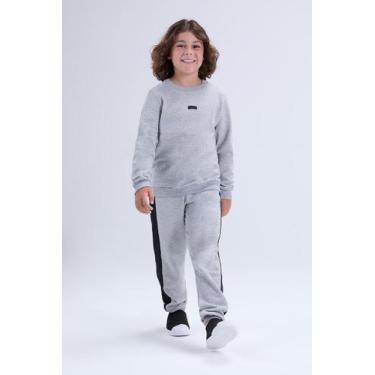 Imagem de Conjunto Infantil de Inverno Masculino Moletom com Faixa Lateral - Vid