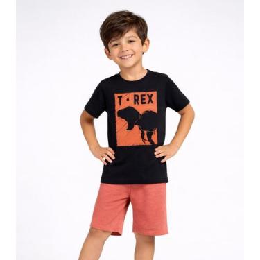 Imagem de Conjunto Infantil Blusa E Bermuda Masculina Select Preto, 10, Preto