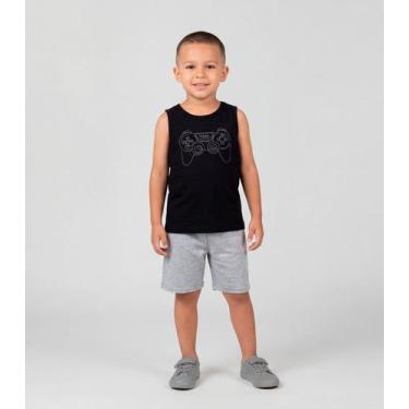 Imagem de Conjunto Infantil Regata Machão Com Estampa Preto - Select, 10, Preto