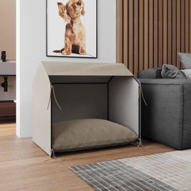 Imagem de Casinha De Cachorro Pet Tati Raças Pequenas - Bege Marrom