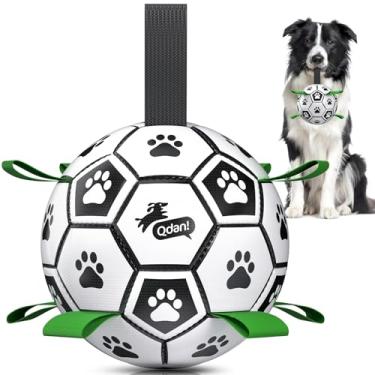 Imagem de QDAN Bolas para cães, bola de futebol para cães da Copa do Mundo com alças, aniversário de cachorro, bola de pastoreio, bolas duráveis para animais de estimação pequenos e médios, brinquedo ao ar