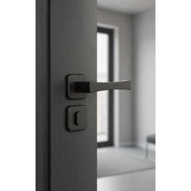 Imagem de Fechadura Porta Externa Sala Quarto Preto Fosco Segurança Al - Congrat