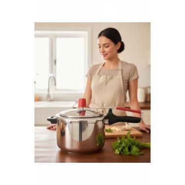 Imagem de Panela Pressão 4,5L Alumínio C/ Alça Silicone Cinza 22cm - Congratulat