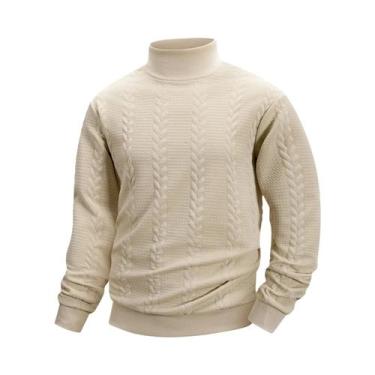 Imagem de Suéter Masculino Casual De Outono Com Gola Alta E Manga Longa Em Cor S