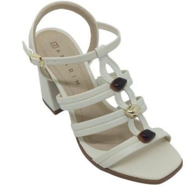 Imagem de Sandália Ramarim Feminina com Enfeite em Pedras e Salto 9cm-Feminino