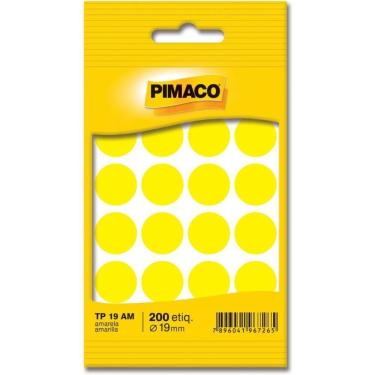 Imagem de Etiqueta Redonda Tp-19 Amarela Redonda 19mm 200unid - Pimaco