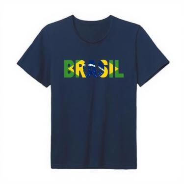 Imagem de Camiseta Casual Bandeira Brasil Manga Curta em Algodão Leve e Confortável Copa do P ao G1-Masculino