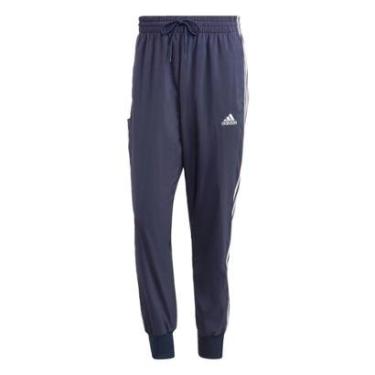 Imagem de Calça Malha Barra Afunilada AEROREADY Essentials 3-Stripes Adidas-Masculino