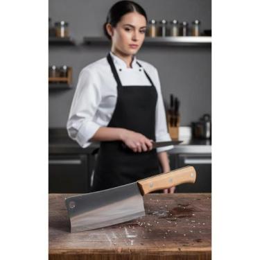 Imagem de Cutelo Aço Manganês Profissional 17,5cm Churrasco Rústico - Congratula