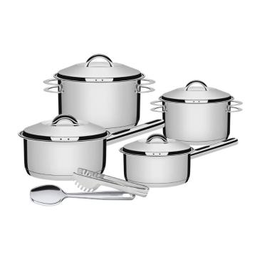 Imagem de Jogo de Panelas Aço Inox Solar 4 Peças Colher e Pegador Tramontina