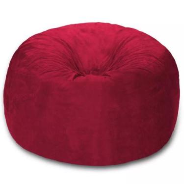 Imagem de Puff Redondo Suede Premium Vermelho 80cm Diâmetro com Enchimento Inter