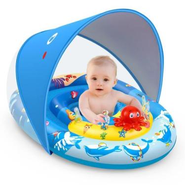 Imagem de Baby Pool Float EZIGO com proteção solar de dossel UPF50+