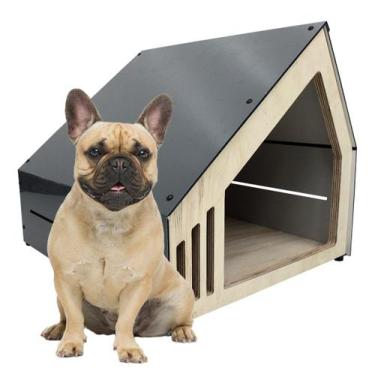 Imagem de Casa para Cachorro e Gato Tamanho M - Miaular Linear Criações, preto