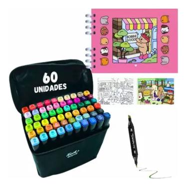 Imagem de Kit com 60 canetinhas Touch + livro Bobbie Goods