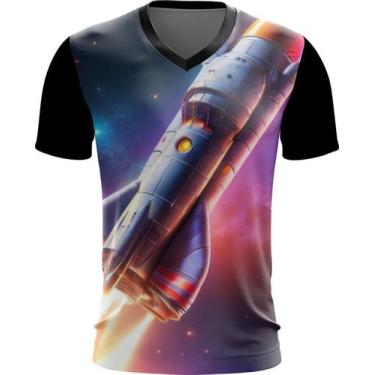 Imagem de Camiseta Gola V Foguete Espacial Space Rocket Espaço 1 - Kasubeck Stor