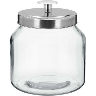 Imagem de KIT 4 POTES DE MANTIMENTOS PARA COZINHA ORGANIZADOR COM TAMPA VIDRO 2 LITROS 21x16x16cm