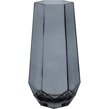 Imagem de VASO DECORATIVO ENFEITE PLANTA GEOMÉTRICO VIDRO 20x7x7cm FUME