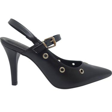 Imagem de Sapato Scarpin Feminino Casual Dia a Dia Passeio Trabalho Festa Bico Fino Salto Médio Mariotta 14563-01