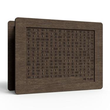 Imagem de Cofre de Dinheiro em MDF Cofre Desafio 10.000 para Guardar e Economizar com Marcadores...