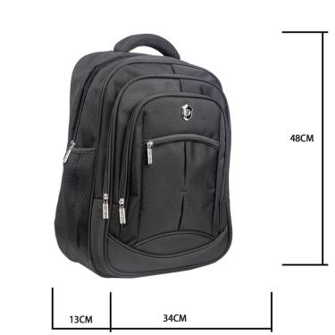 Imagem de Mochila para Notebook OEM Carol Preto3 em Oxford 45x30x15cm Preto Adulto Masculino e Fe...