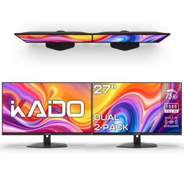 Imagem de Monitor Kado E27 Duplo 27" 1080p 75 Hz HDMI com alto-falantes, 2 unida