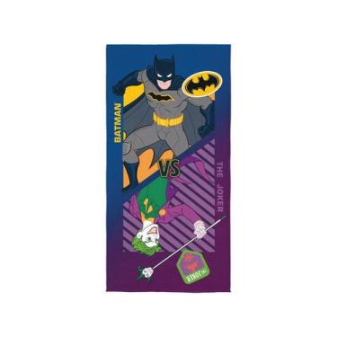 Imagem de Toalha De Praia Aveludada Transfer Batman Vs Coringa Lepper, Roxo e Az